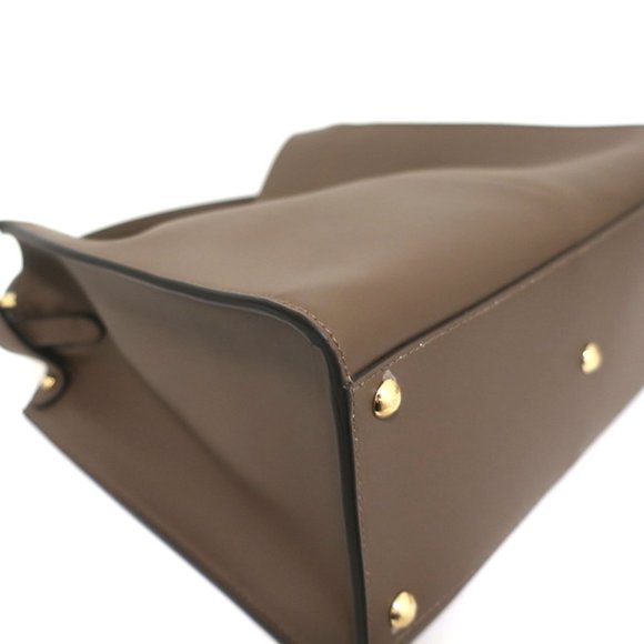 FENDI PEEKABOO X-LITE MEDIUM TOTE BROWN LEATHER SHOULDER BAG NEW - Picture 10 of 16